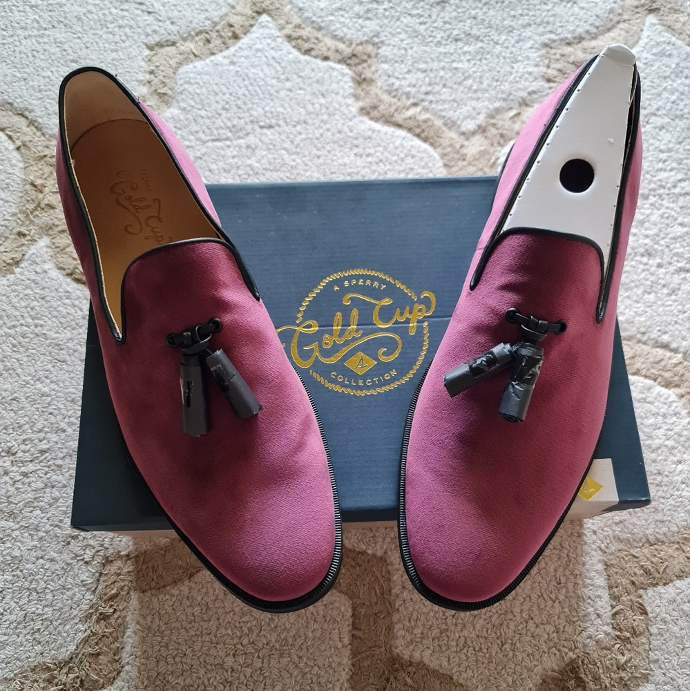 Sperry Mens Gold Exeter Tassel Loafers Casual Shoes - Burgundy - Size 12